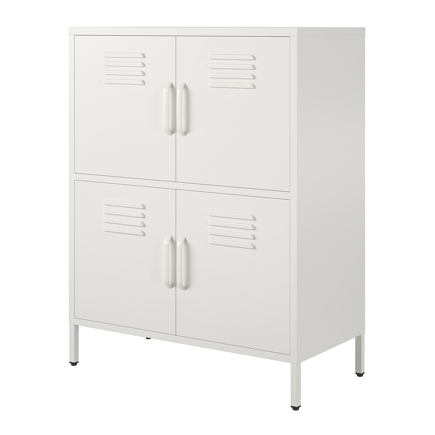 Mission District 4 Door Cabinet - White