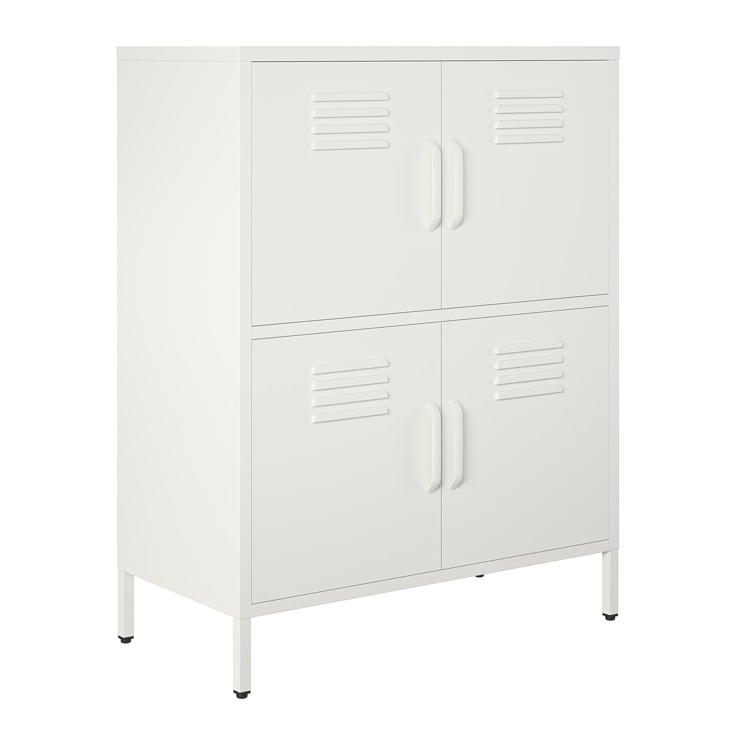 Mission District 4 Door Cabinet - White