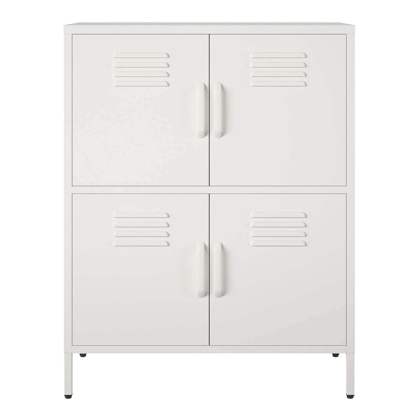 Mission District 4 Door Cabinet - White
