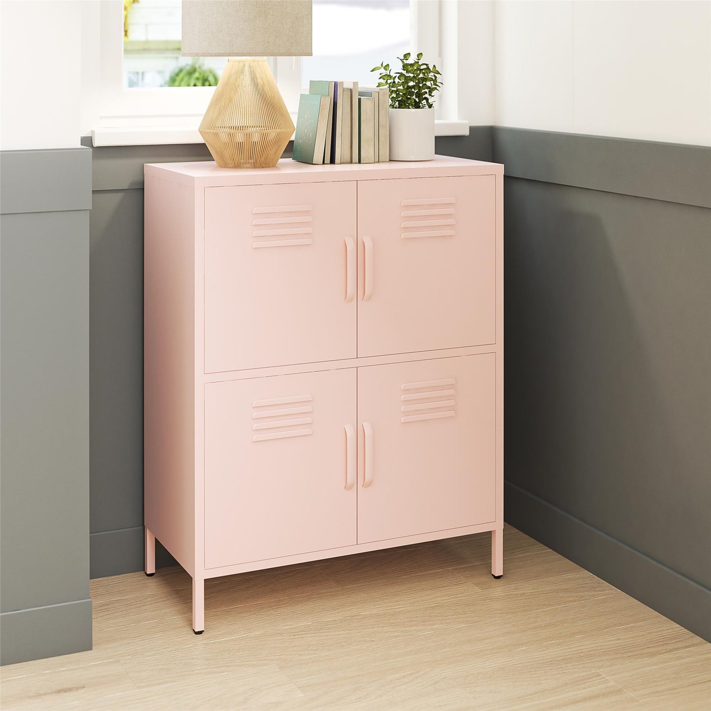 Mission District 4 Door Cabinet - Pale Pink