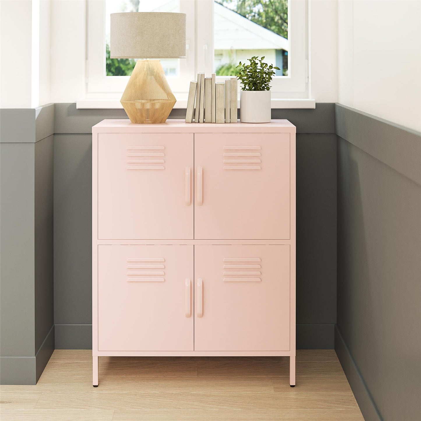 Mission District 4 Door Cabinet - Pale Pink