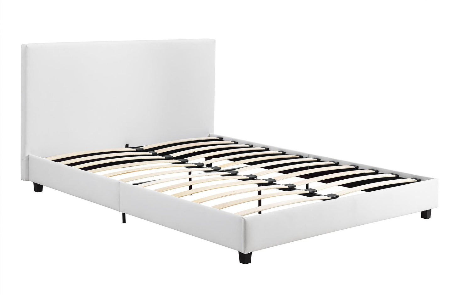 Mainstays Upholstered Bed - Queen - White Faux leather - Queen