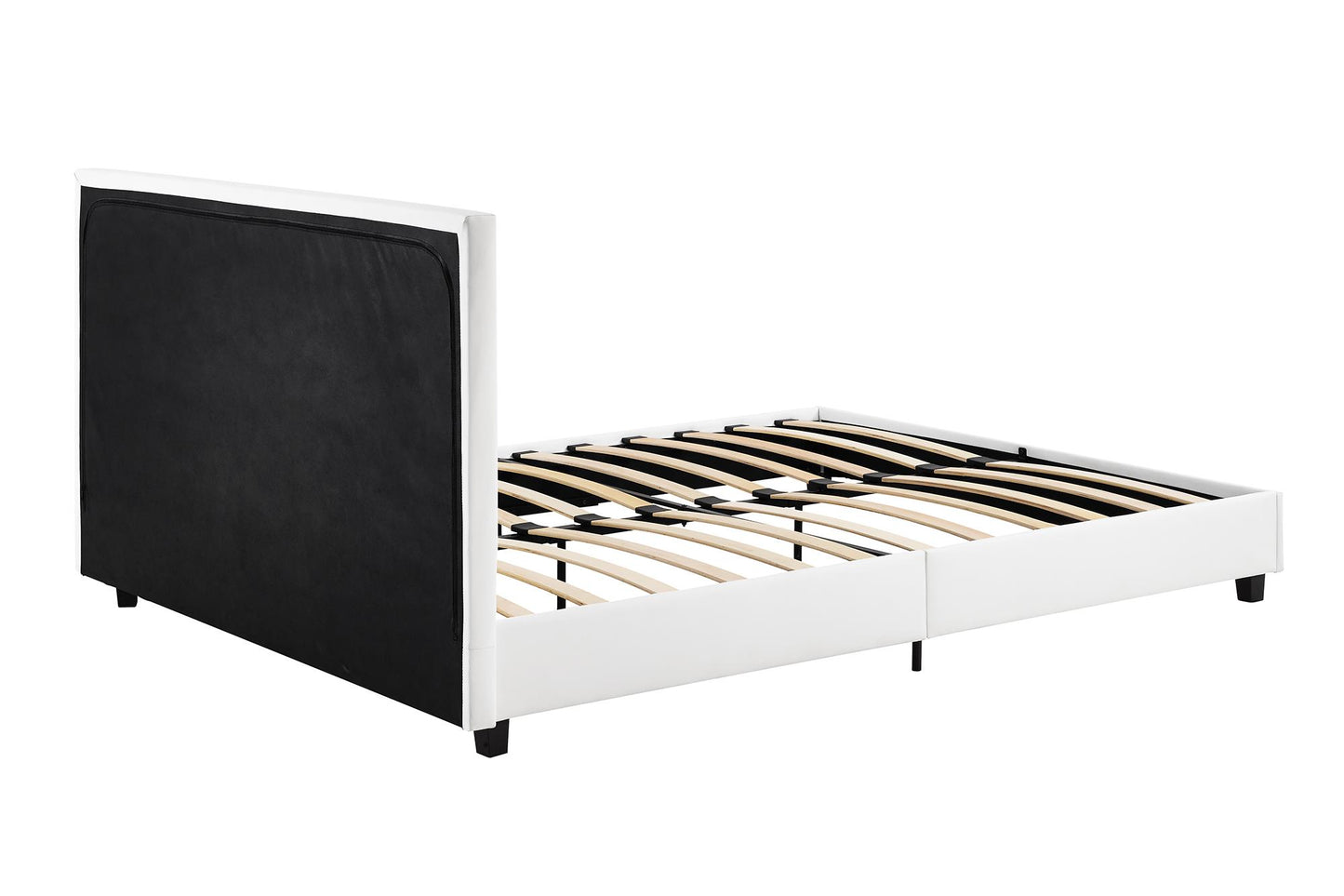 Mainstays Upholstered Bed - Queen - White Faux leather - Queen