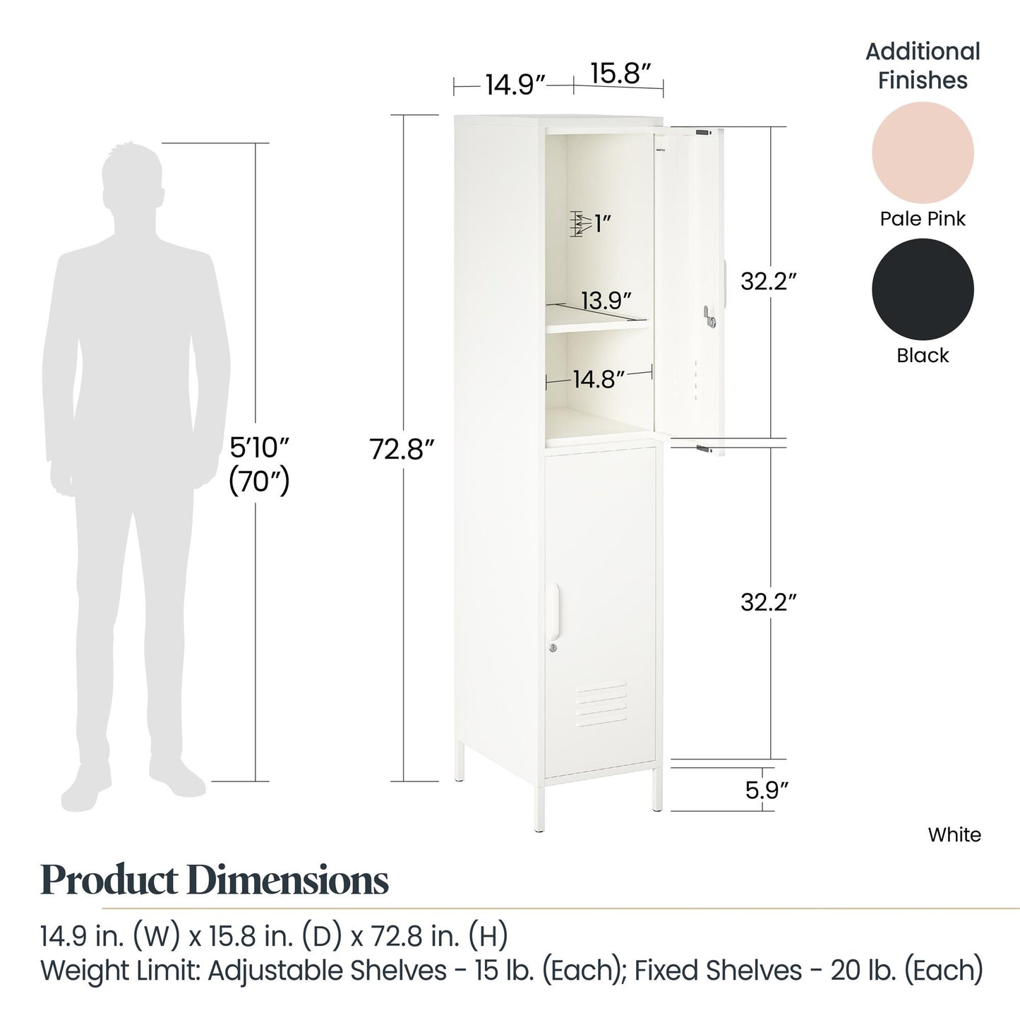 Mission District 2 Door Cabinet - White