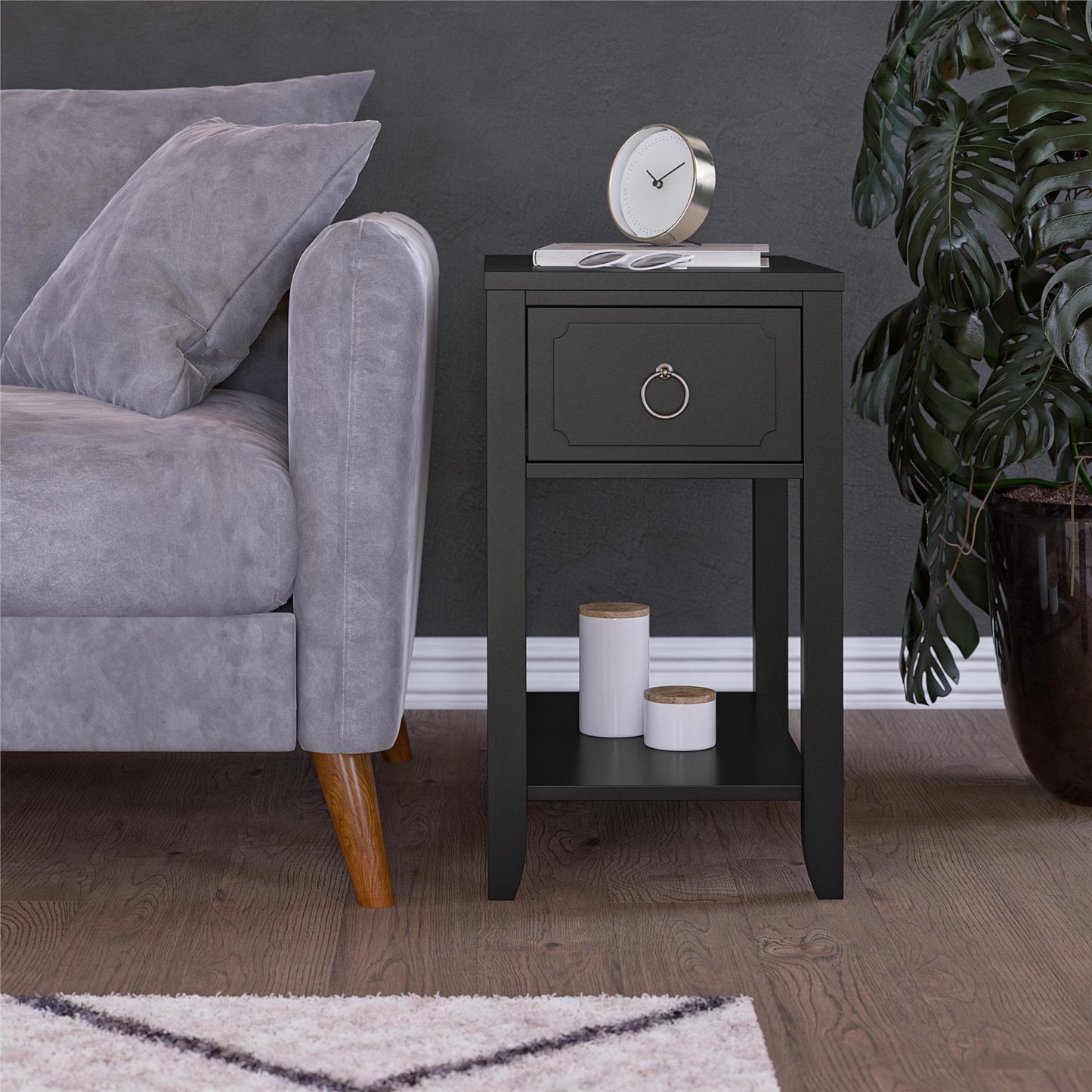 Her Majesty Narrow Side Table - Black