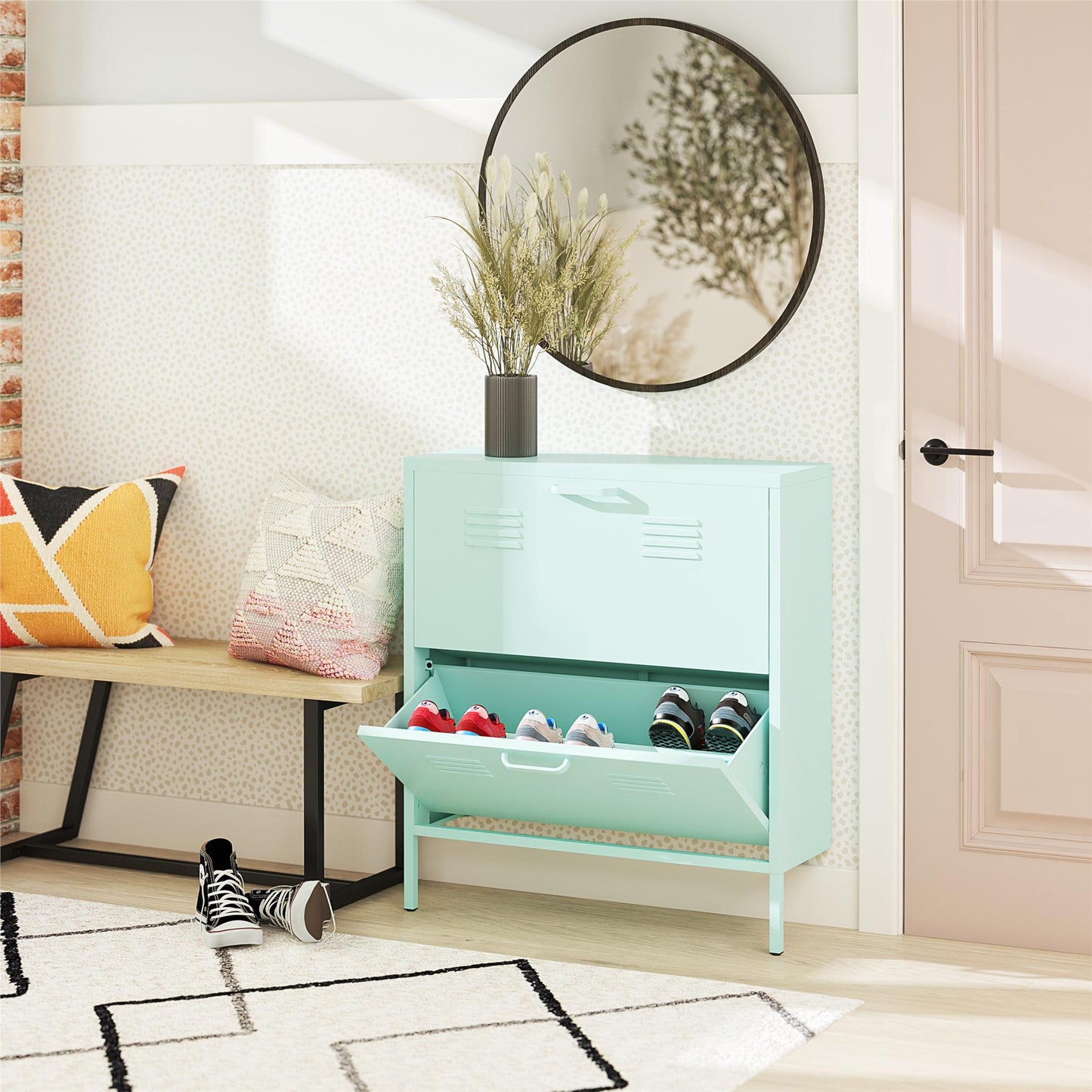 Cache 2 Door Shoe Storage - Mint