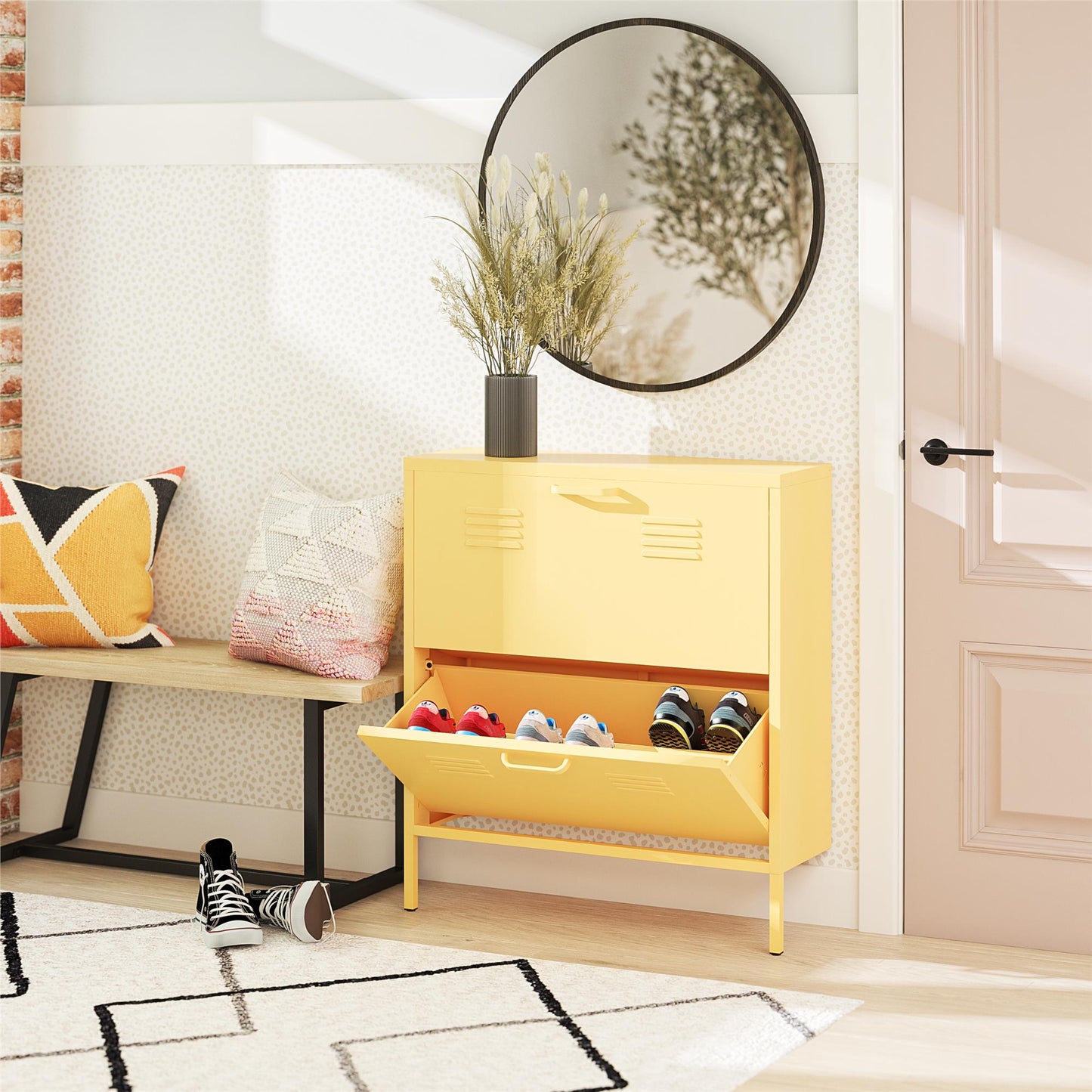 Cache 2 Door Shoe Storage - Yellow