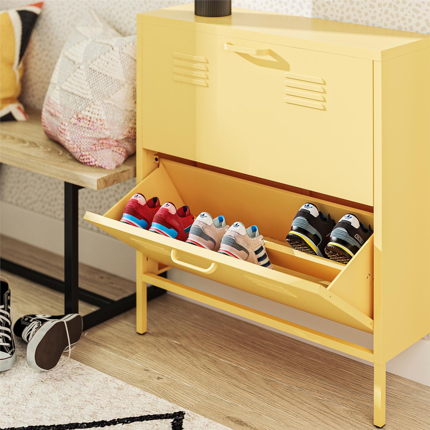 Cache 2 Door Shoe Storage - Yellow