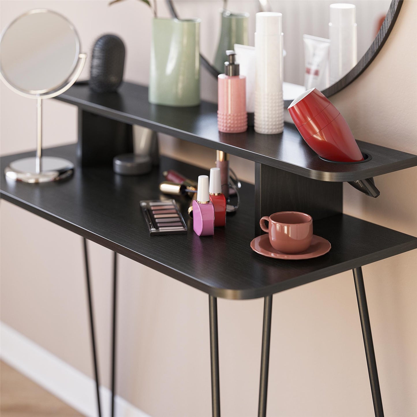 Kimberly At Home Vanity - Black Oak