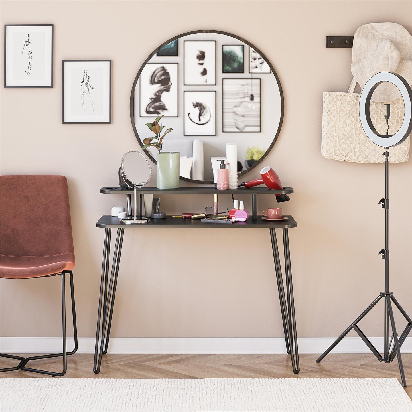 Kimberly At Home Vanity - Black Oak