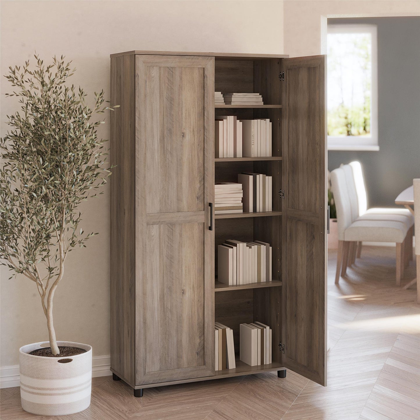 Dwyer 36in 2 Door Storage Cabinet - Gray Oak