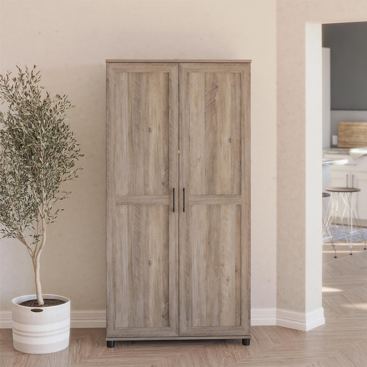 Dwyer 36in 2 Door Storage Cabinet - Gray Oak