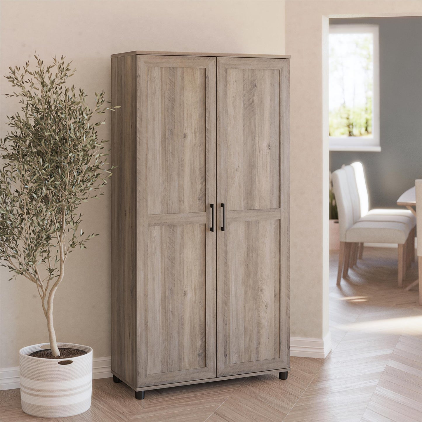 Dwyer 36in 2 Door Storage Cabinet - Gray Oak