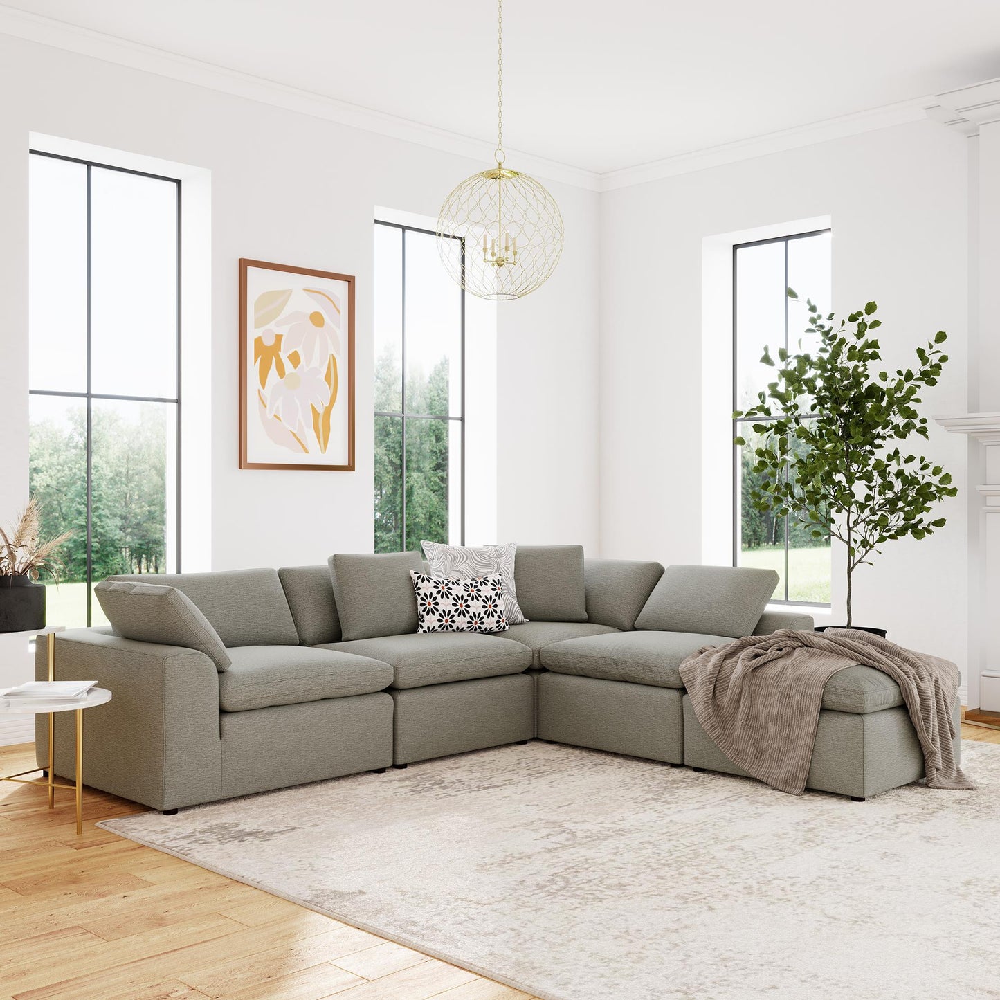 York Modular Ottoman - Taupe