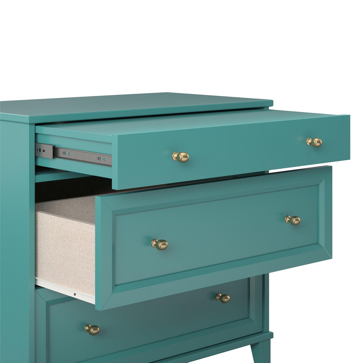 Monticello 2 Drawer Dresser w/ Pull-out Desk - Emerald Green