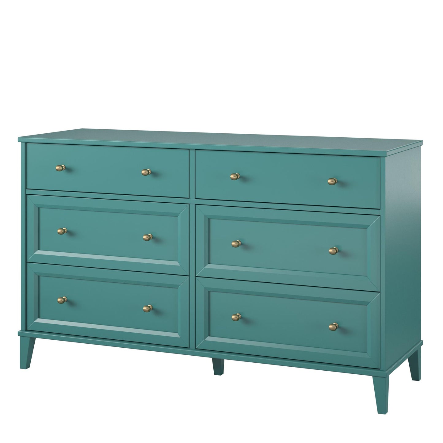 Monticello 6 Drawer Dresser - Emerald Green