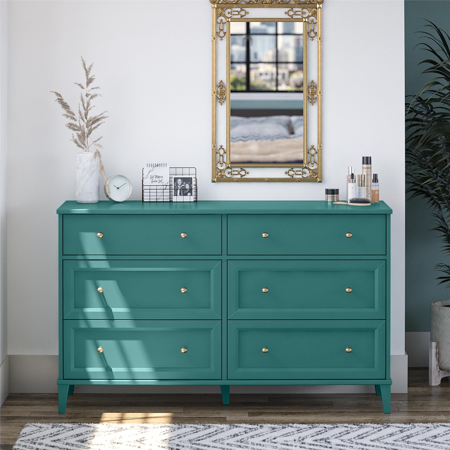 Monticello 6 Drawer Dresser - Emerald Green