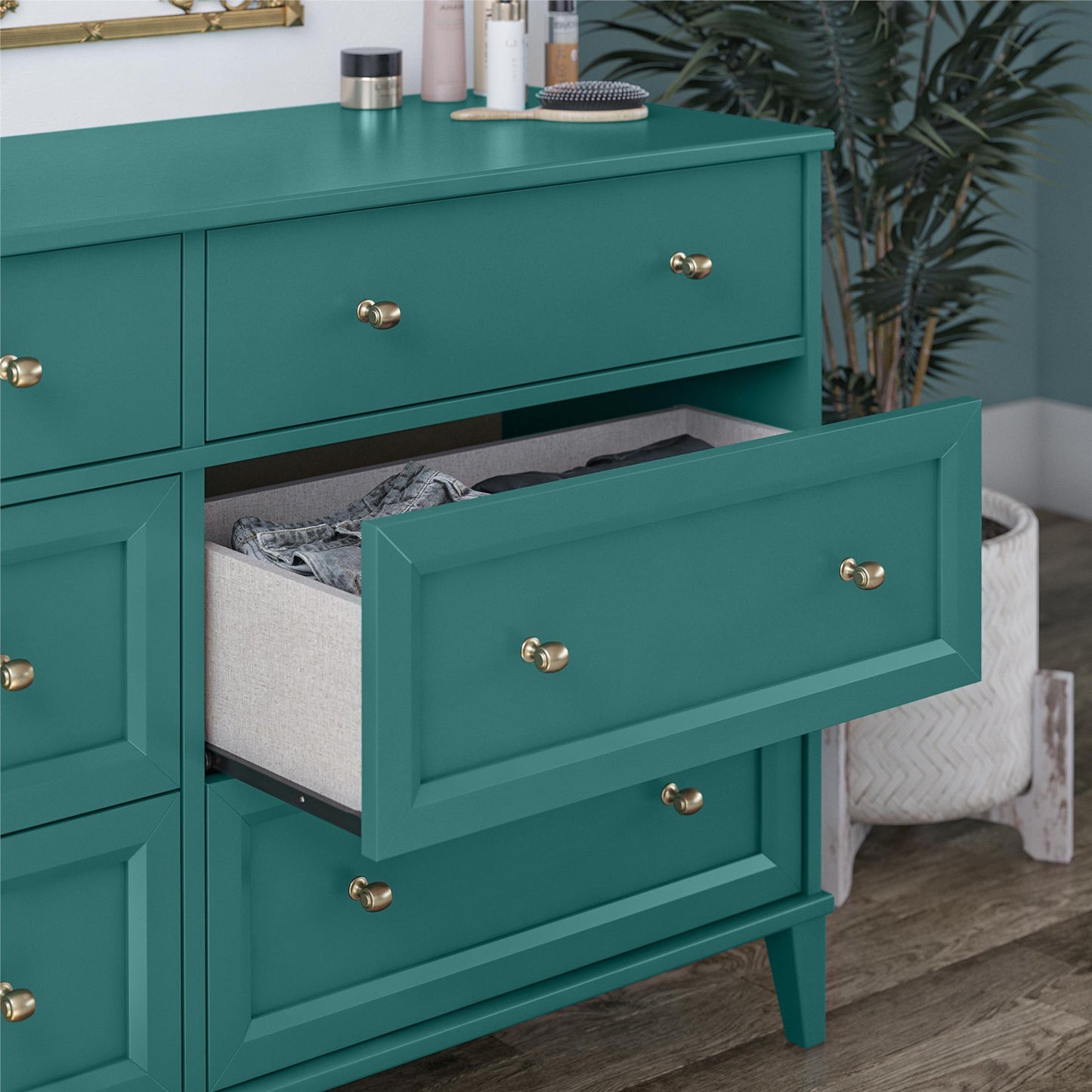 Monticello 6 Drawer Dresser - Emerald Green