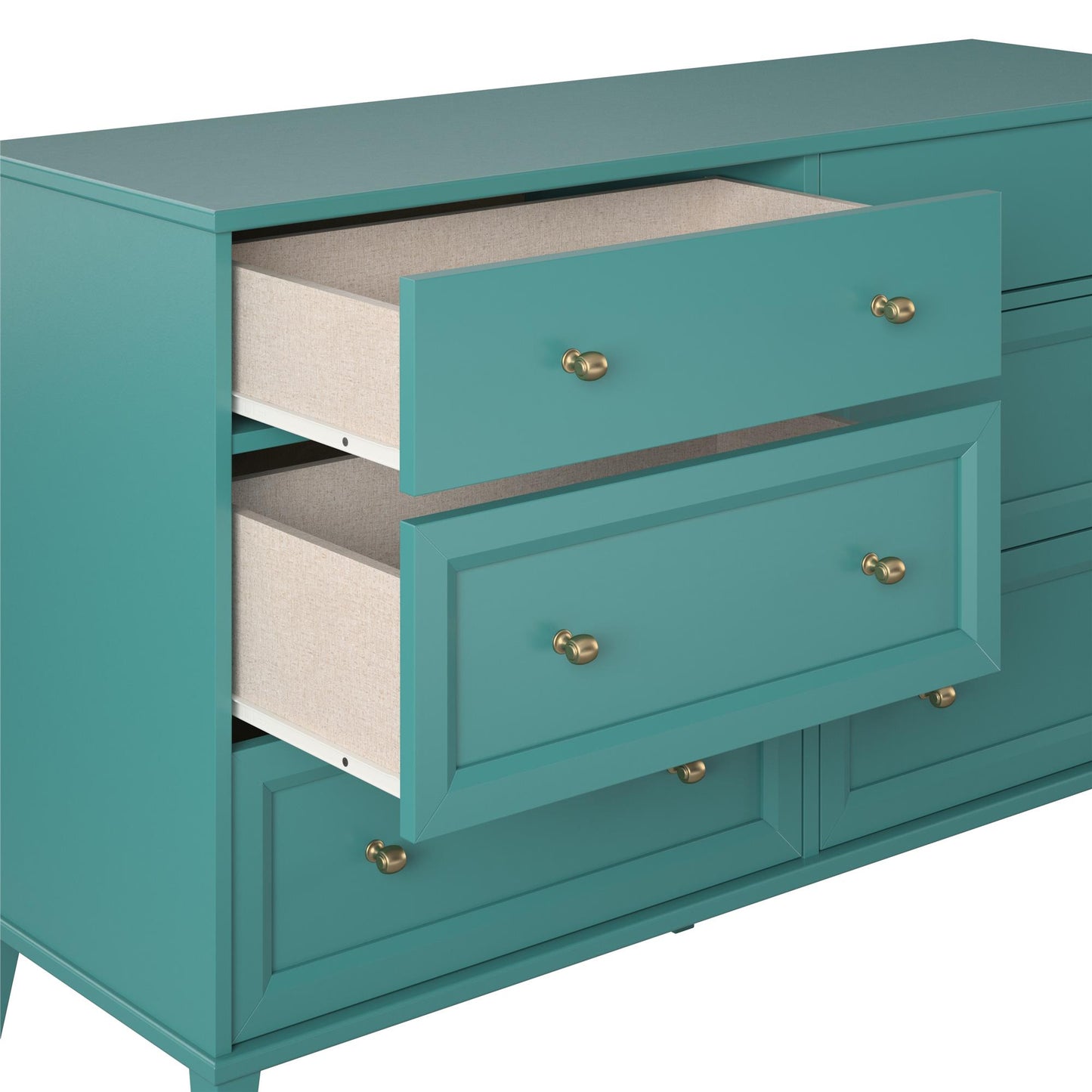 Monticello 6 Drawer Dresser - Emerald Green