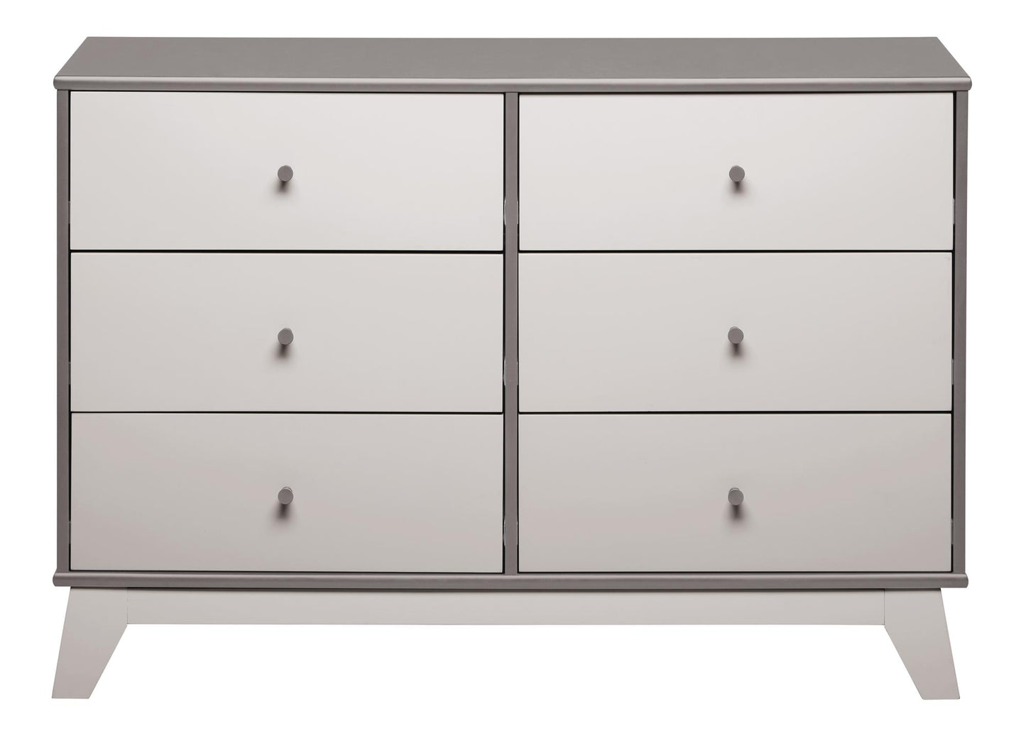 Rowan Valley Flint 6 Drawer Dresser with Solid Wood Angled Feet - Gray