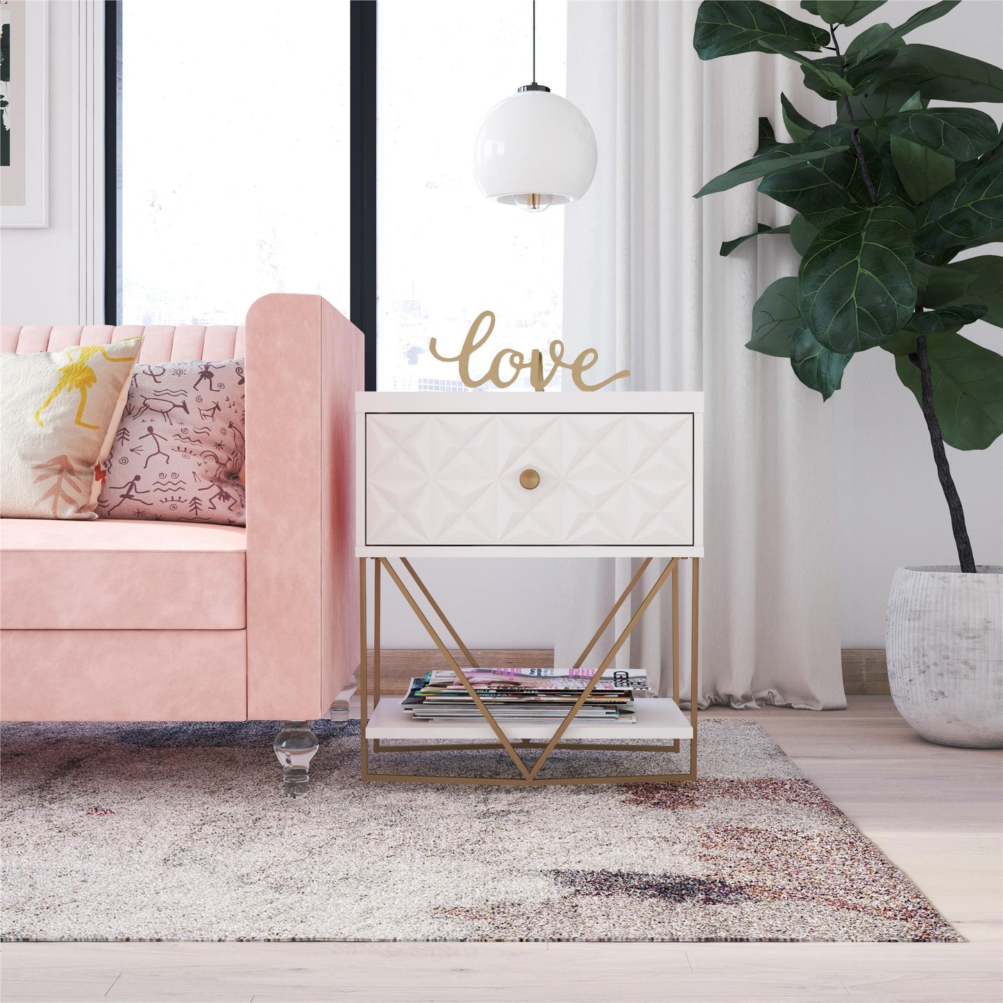 Blair Accent Table - White