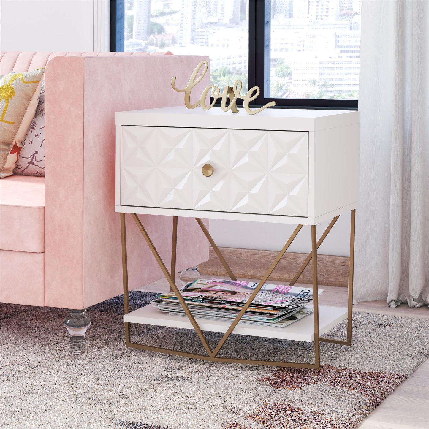 Blair Accent Table - White