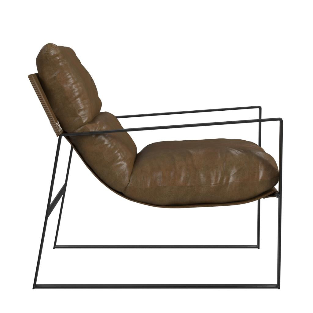 Varick Faux Leather Accent Chair - Acorn