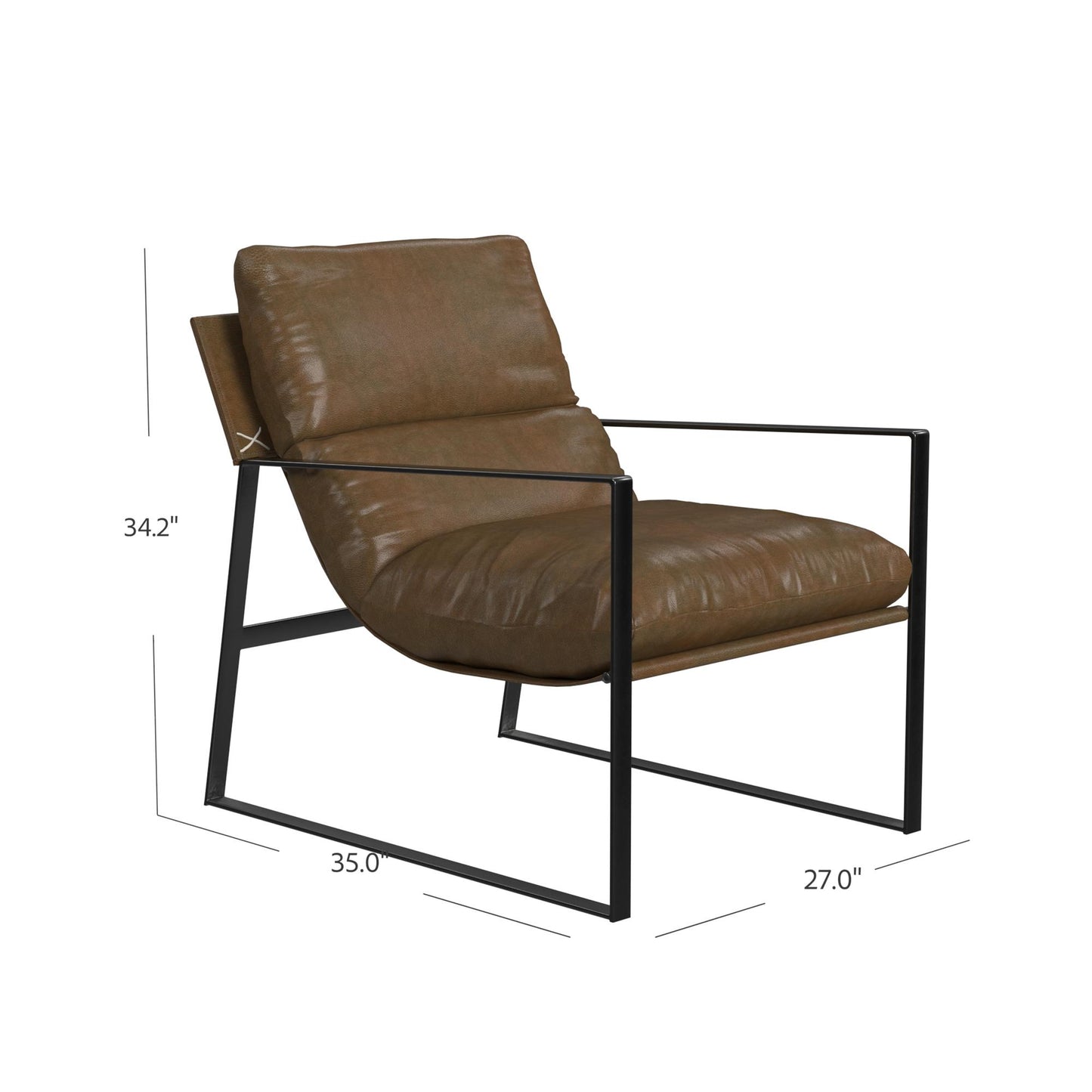 Varick Faux Leather Accent Chair - Acorn