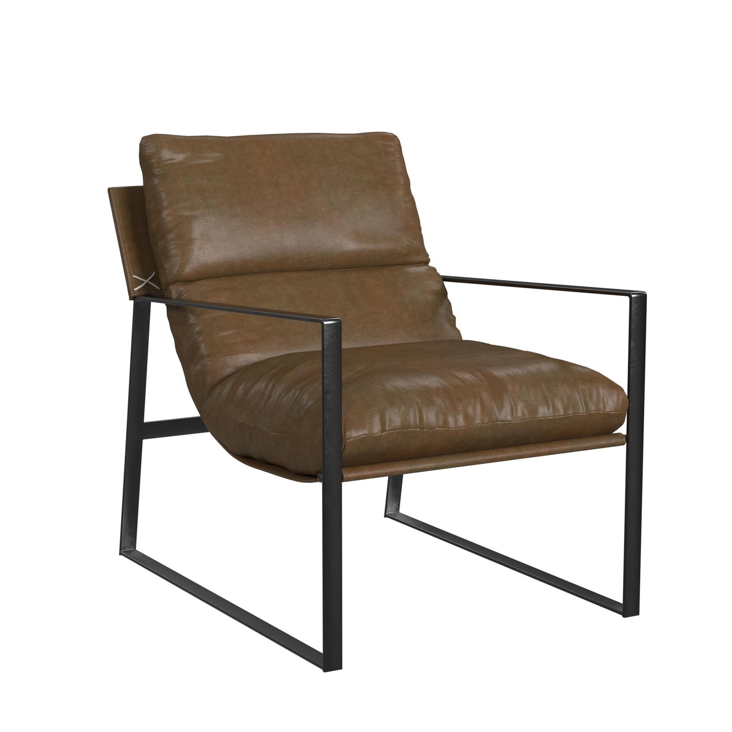 Varick Faux Leather Accent Chair - Acorn