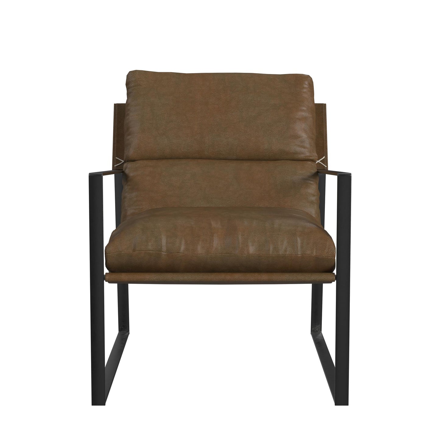 Varick Faux Leather Accent Chair - Acorn