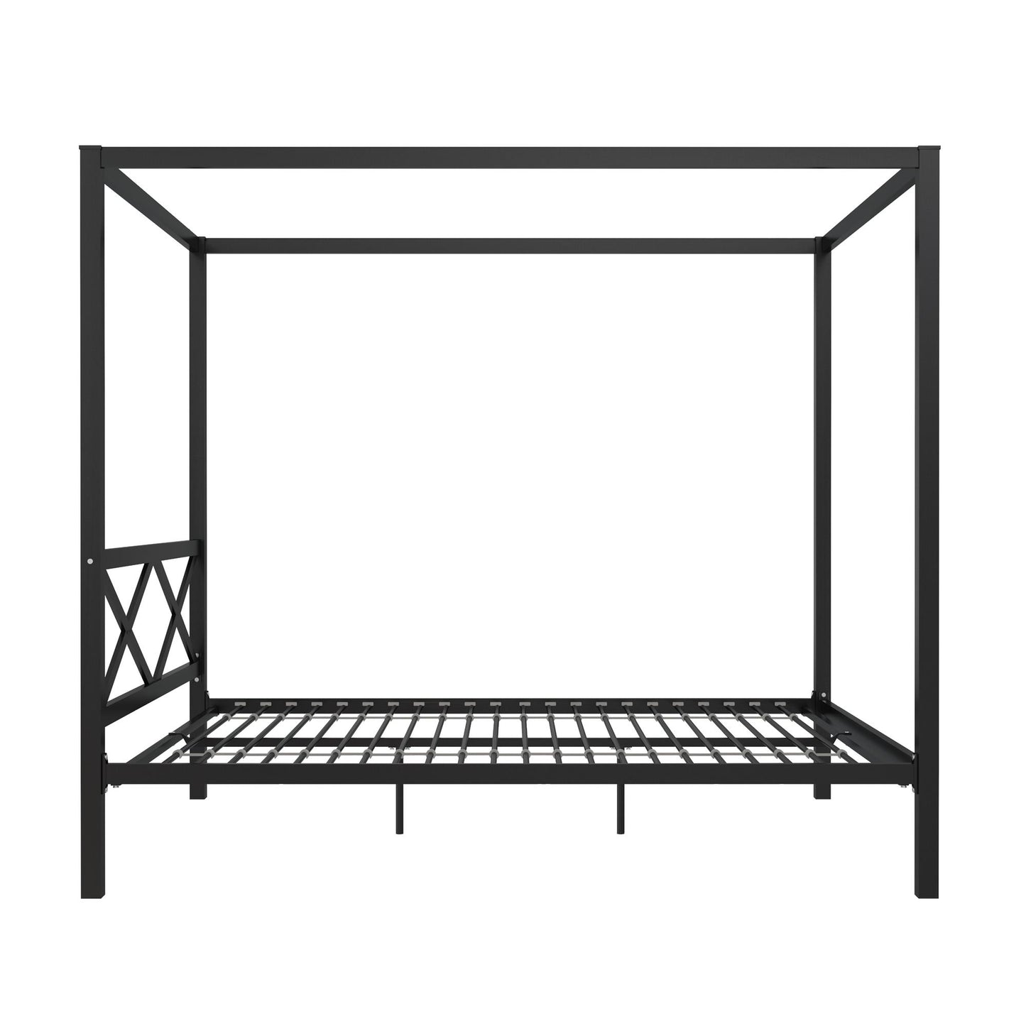 DHP Remna Queen Metal Canopy Bed, Black - Black - Queen