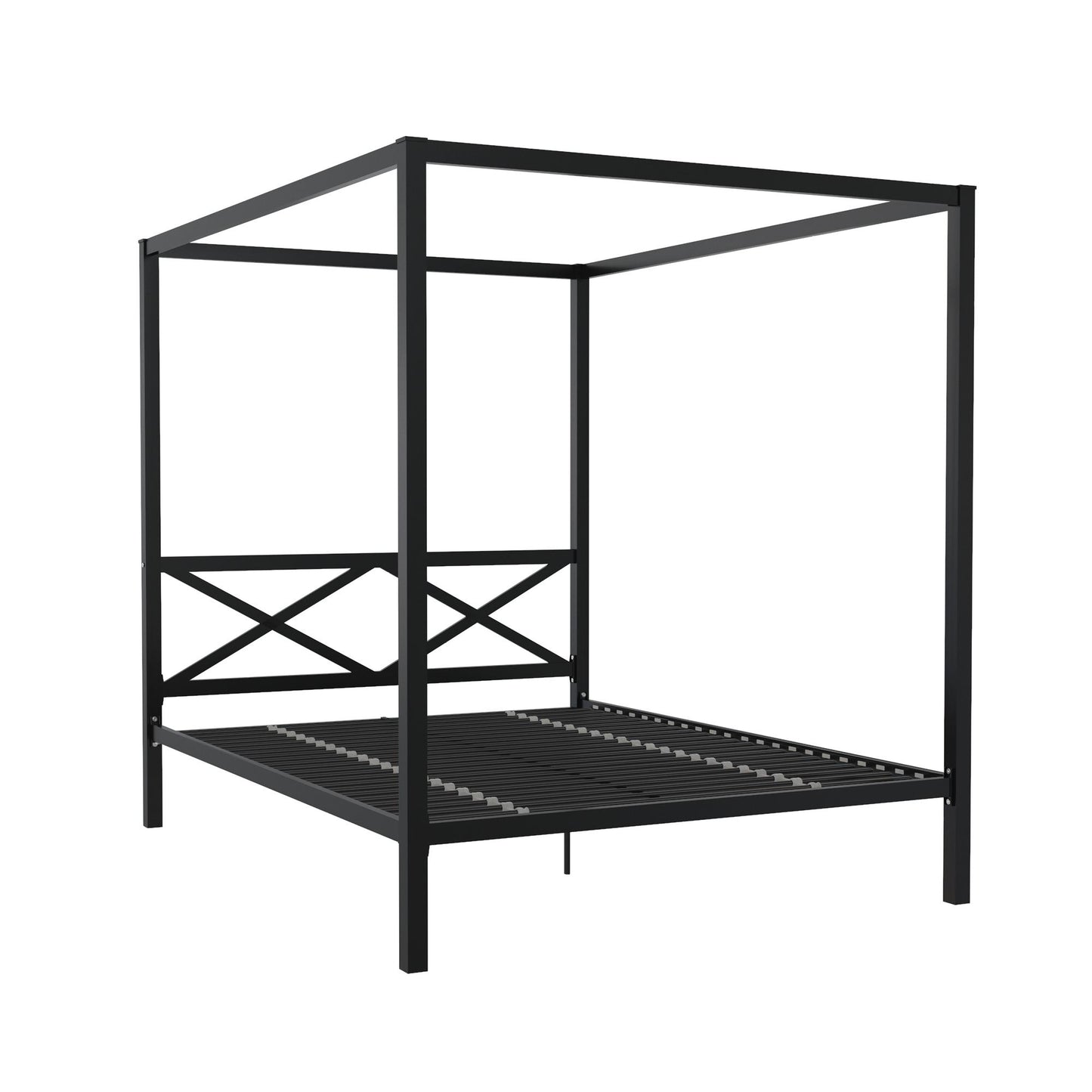 DHP Remna Queen Metal Canopy Bed, Black - Black - Queen