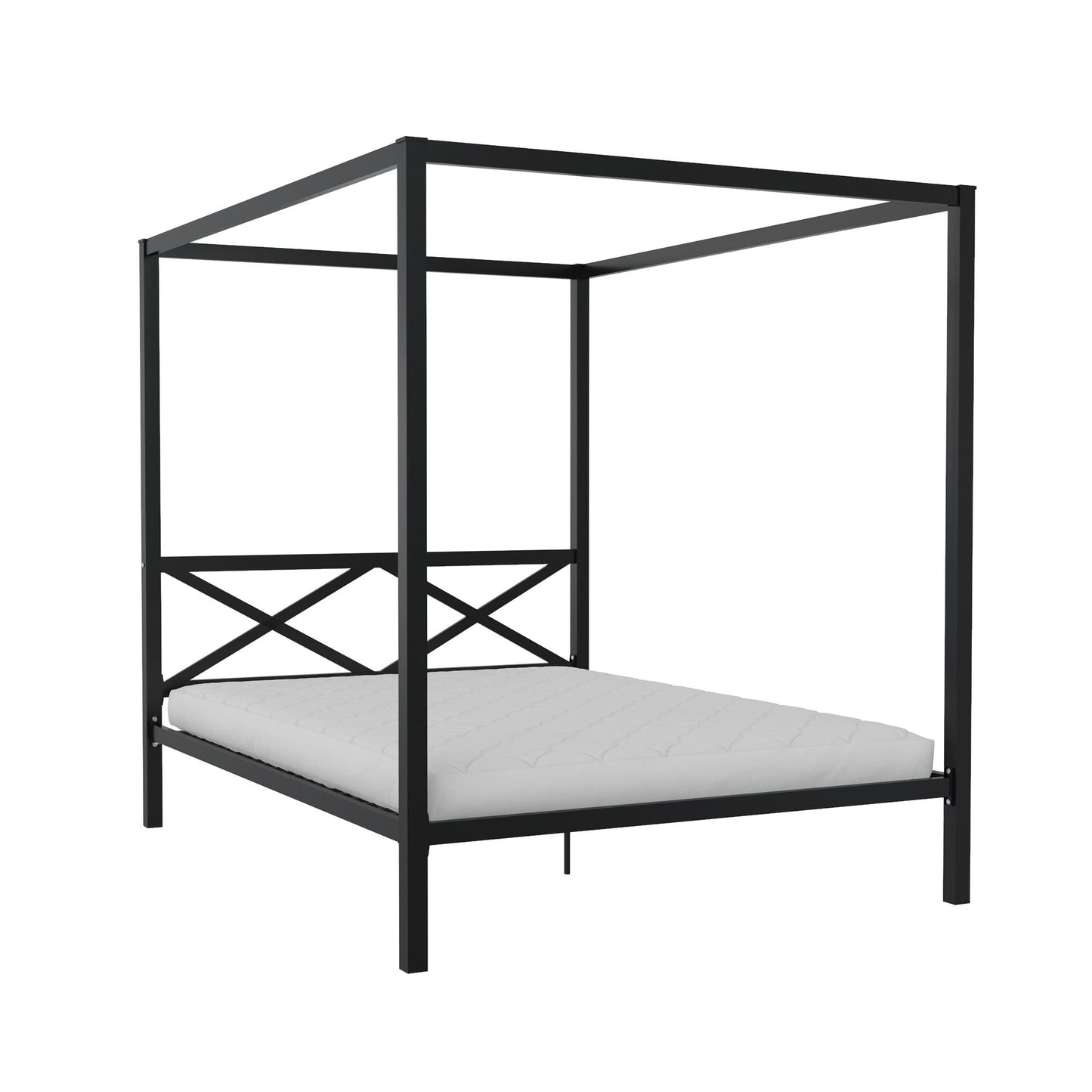 DHP Remna Queen Metal Canopy Bed, Black - Black - Queen