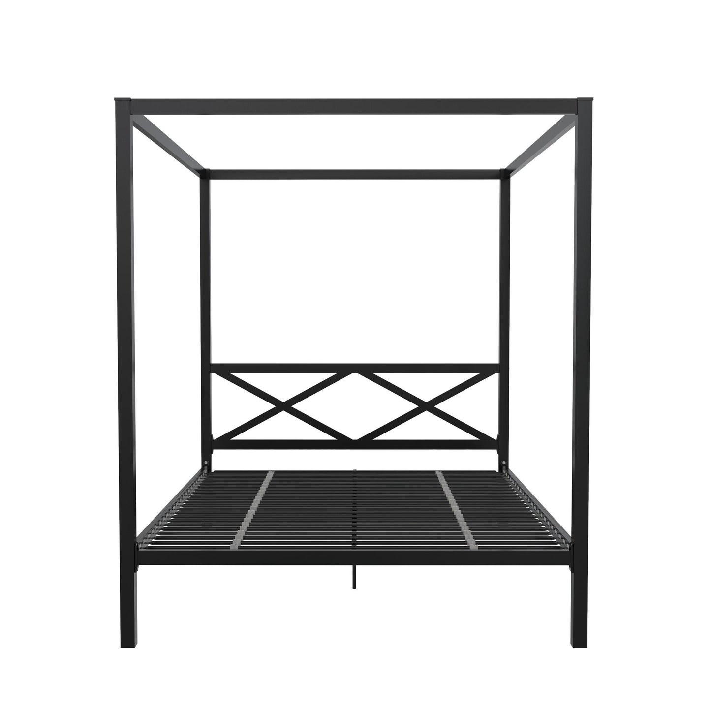 DHP Remna Queen Metal Canopy Bed, Black - Black - Queen