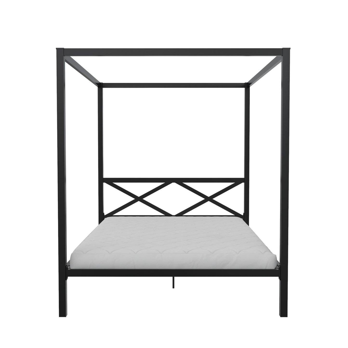 DHP Remna Queen Metal Canopy Bed, Black - Black - Queen