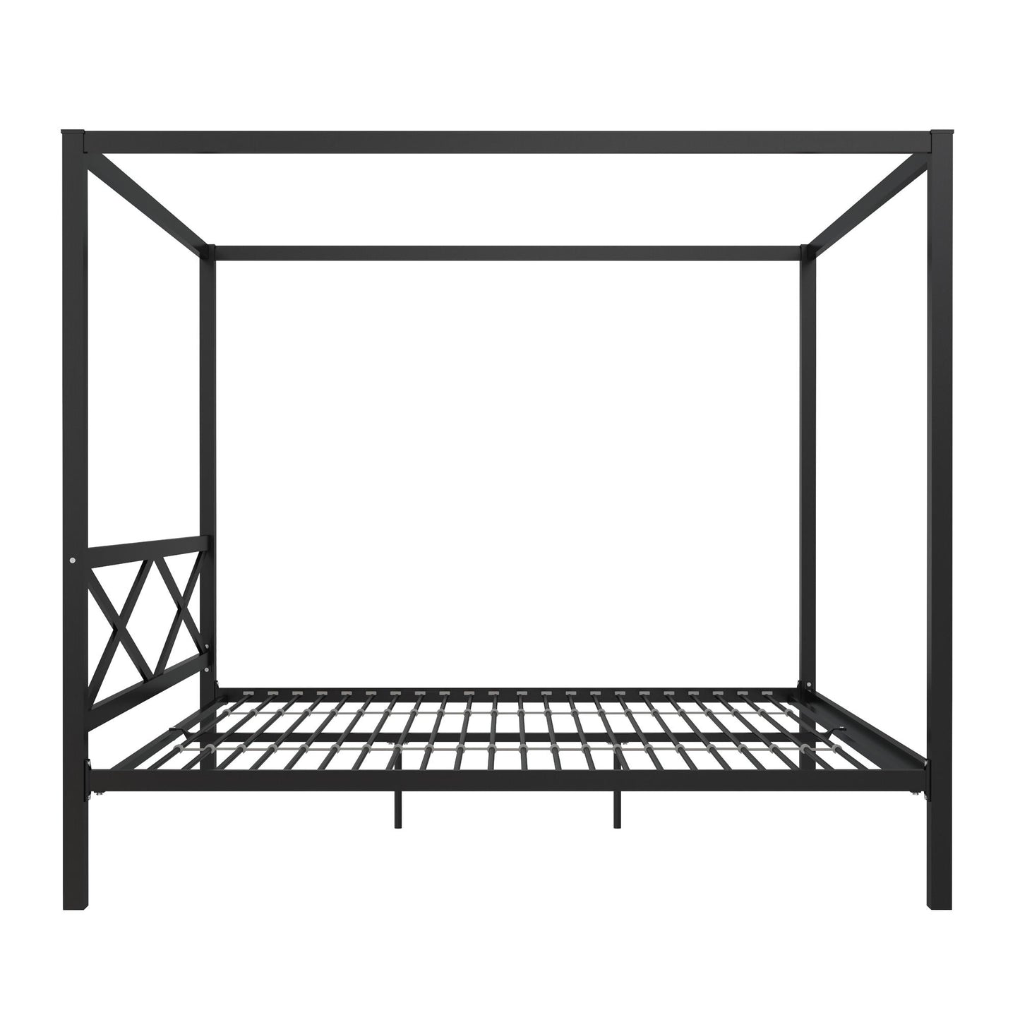 DHP Remna King Metal Canopy Bed, Black - Black - King
