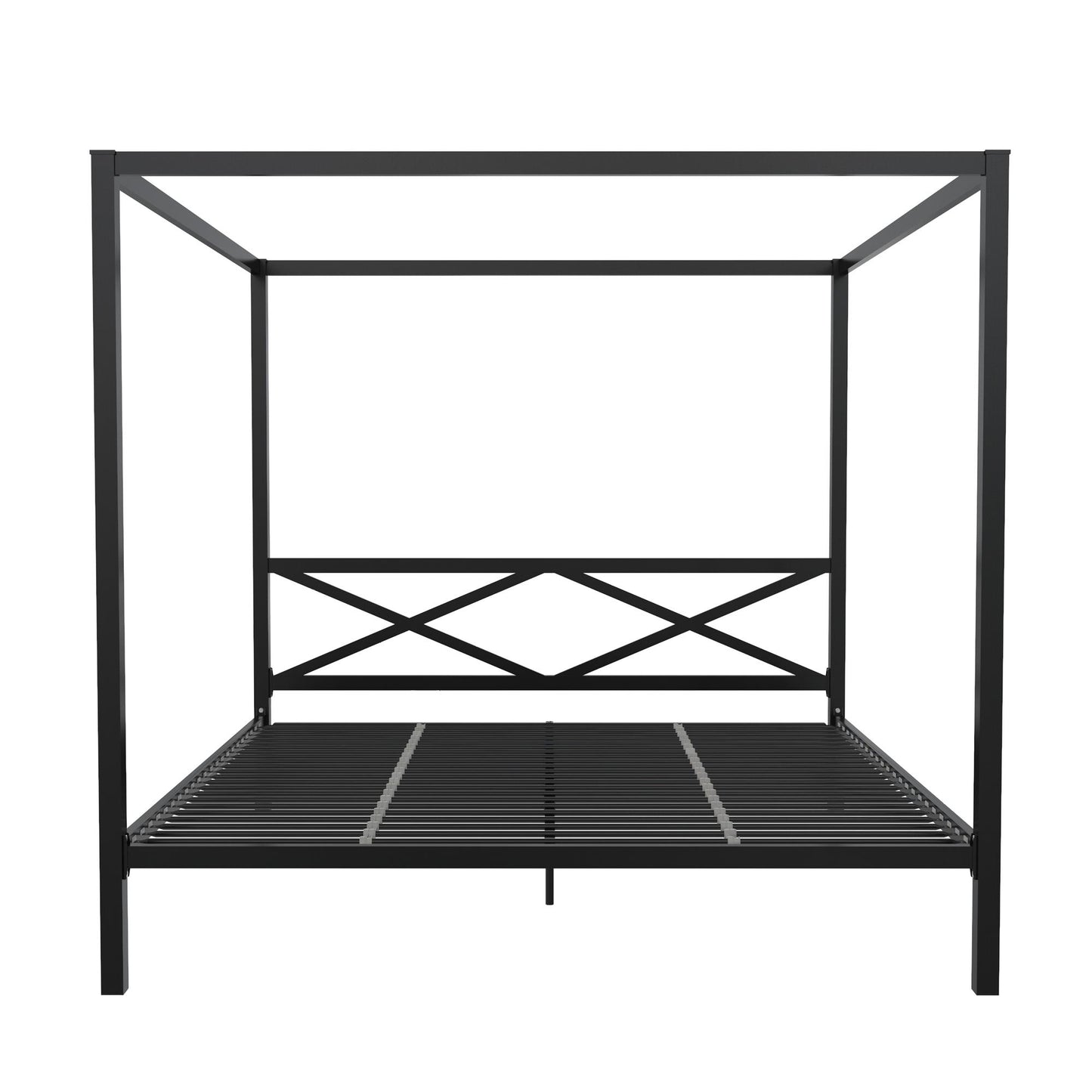 DHP Remna King Metal Canopy Bed, Black - Black - King