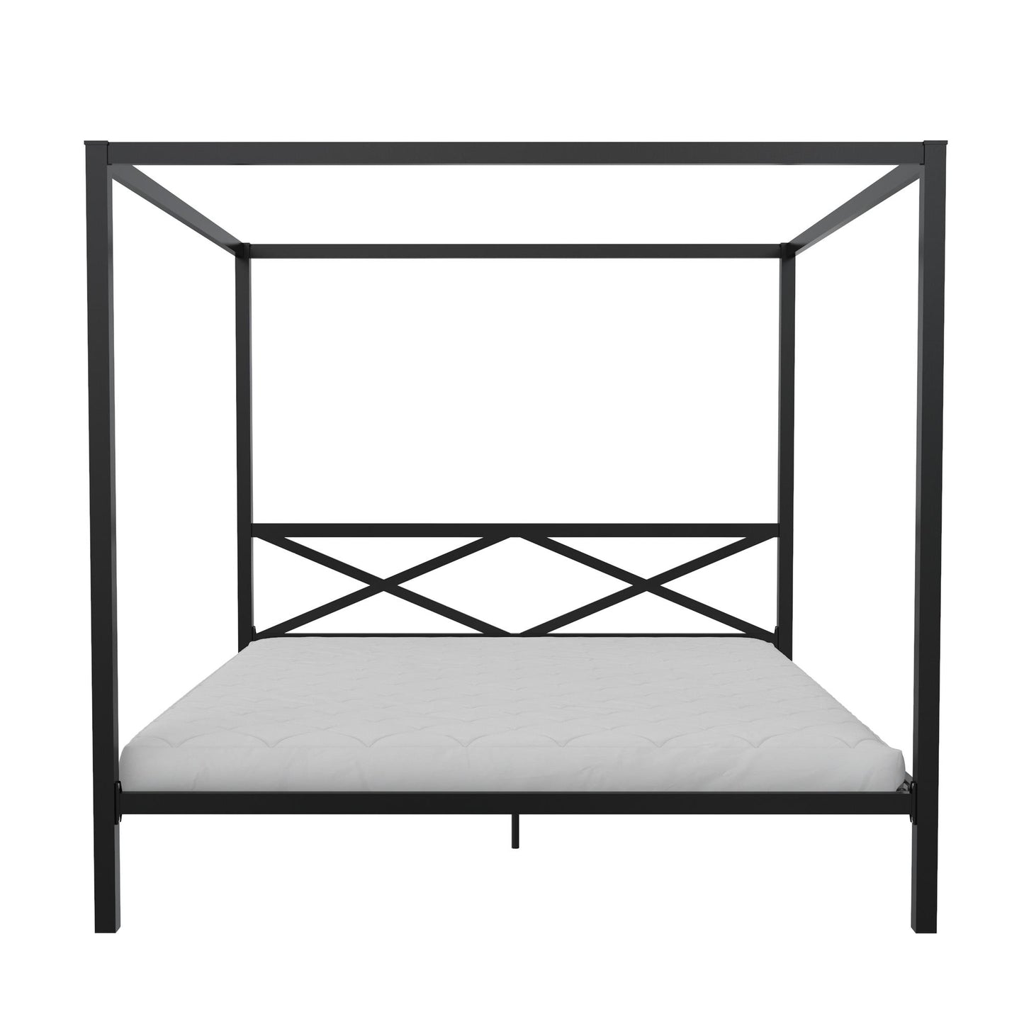 DHP Remna King Metal Canopy Bed, Black - Black - King