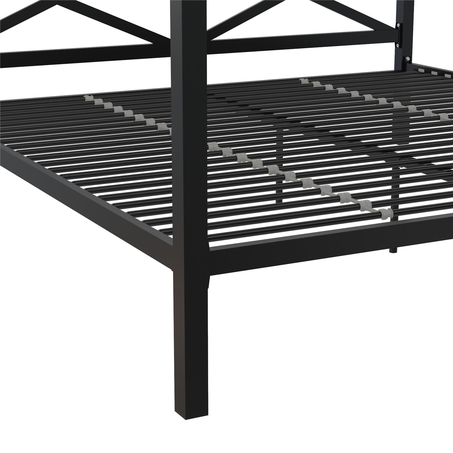 DHP Remna King Metal Canopy Bed, Black - Black - King