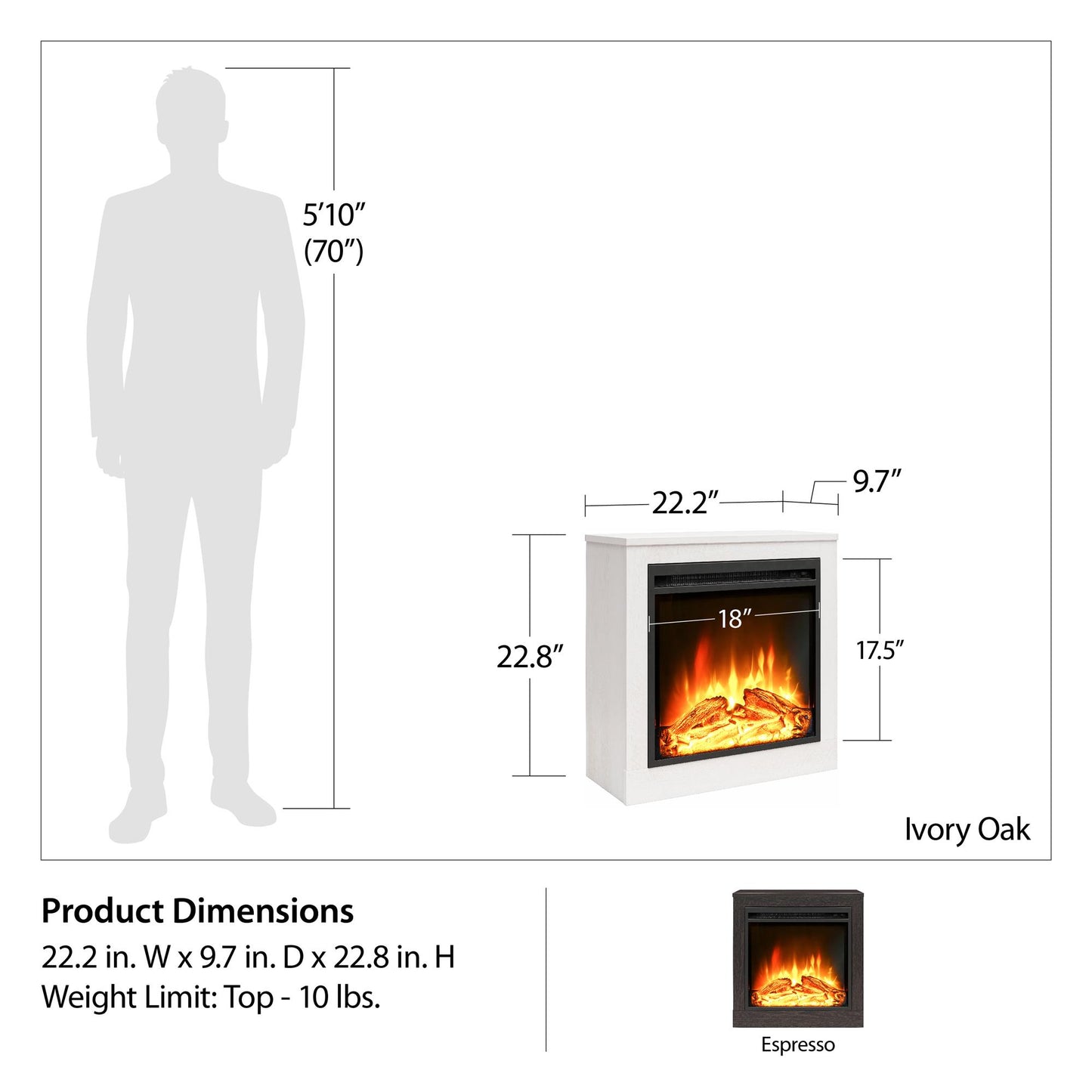 Fillmore Fireplace Mantel - Ivory Oak