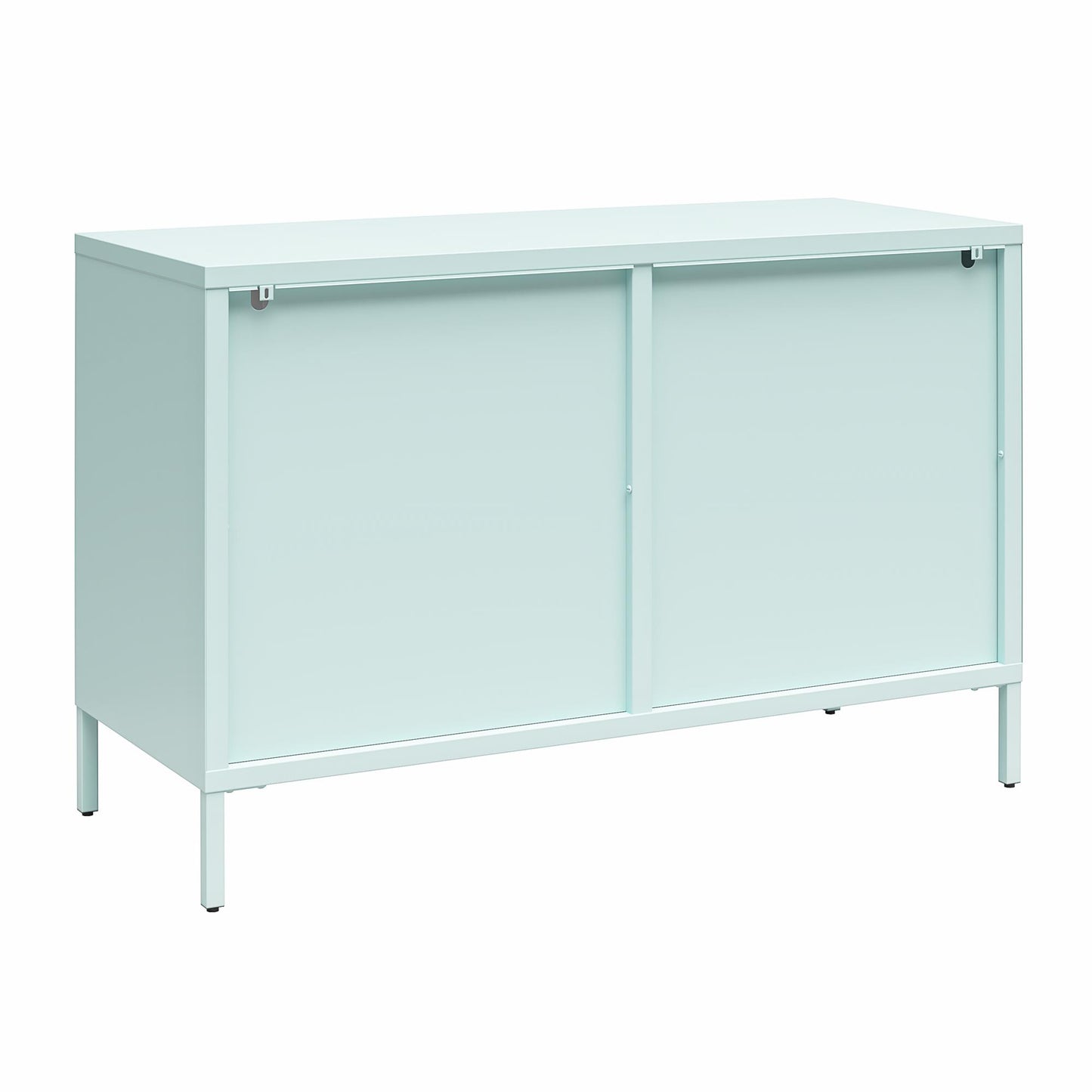 Luna Wide 2 Door Accent Cabinet with Fluted Glass, Sky Blue - Sky Blue
