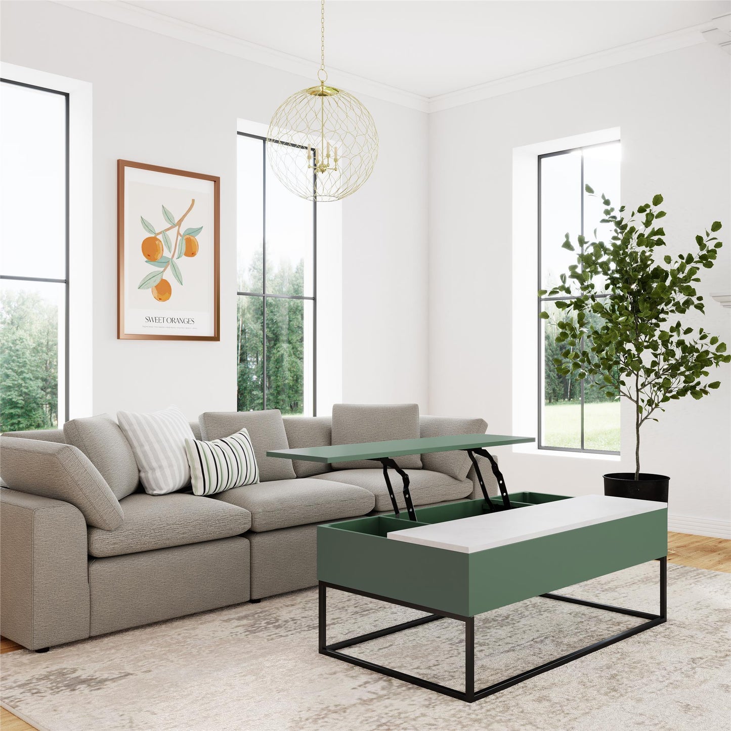 Perry Lift-Top Coffee Table - Sage