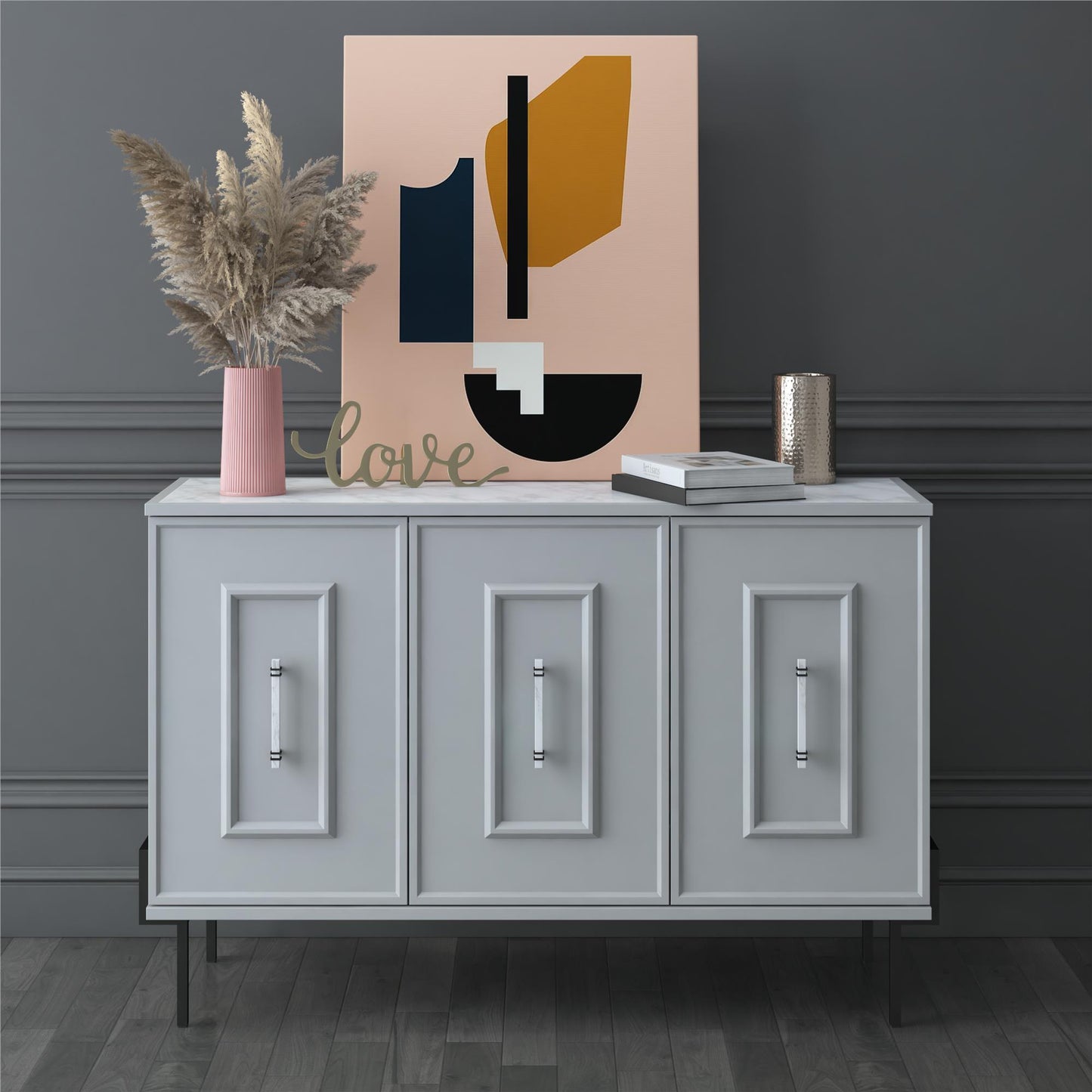 Liberty 3 Door Accent Cabinet - Dove Gray