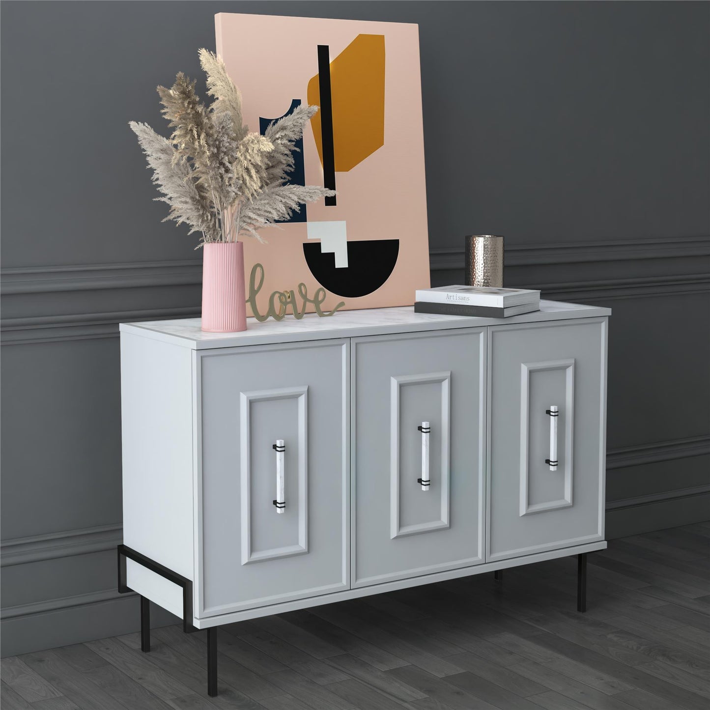 Liberty 3 Door Accent Cabinet - Dove Gray