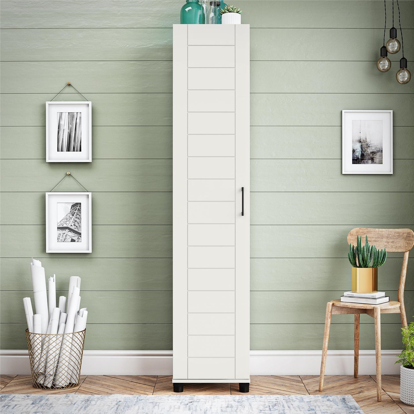 Loxley 16 In Wide 1 Door Shiplap Cabinet - White