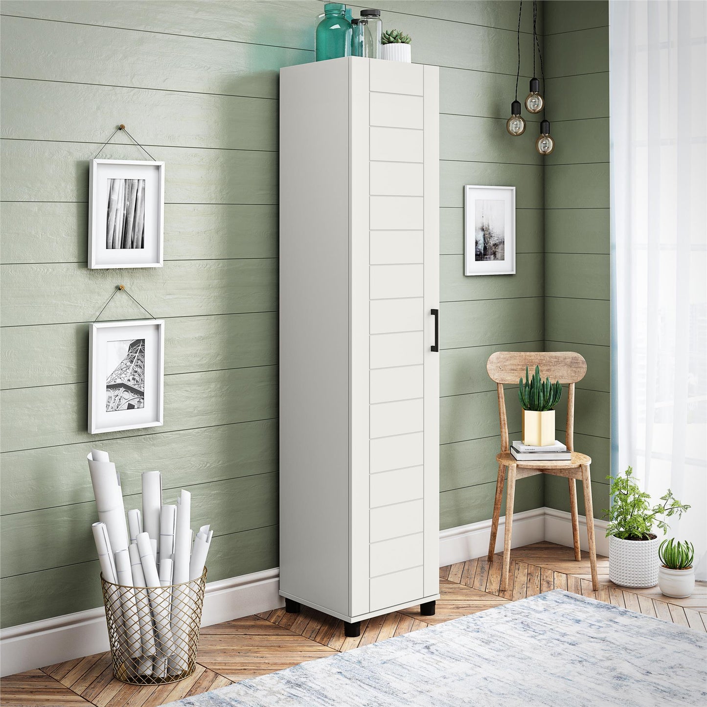 Loxley 16 In Wide 1 Door Shiplap Cabinet - White