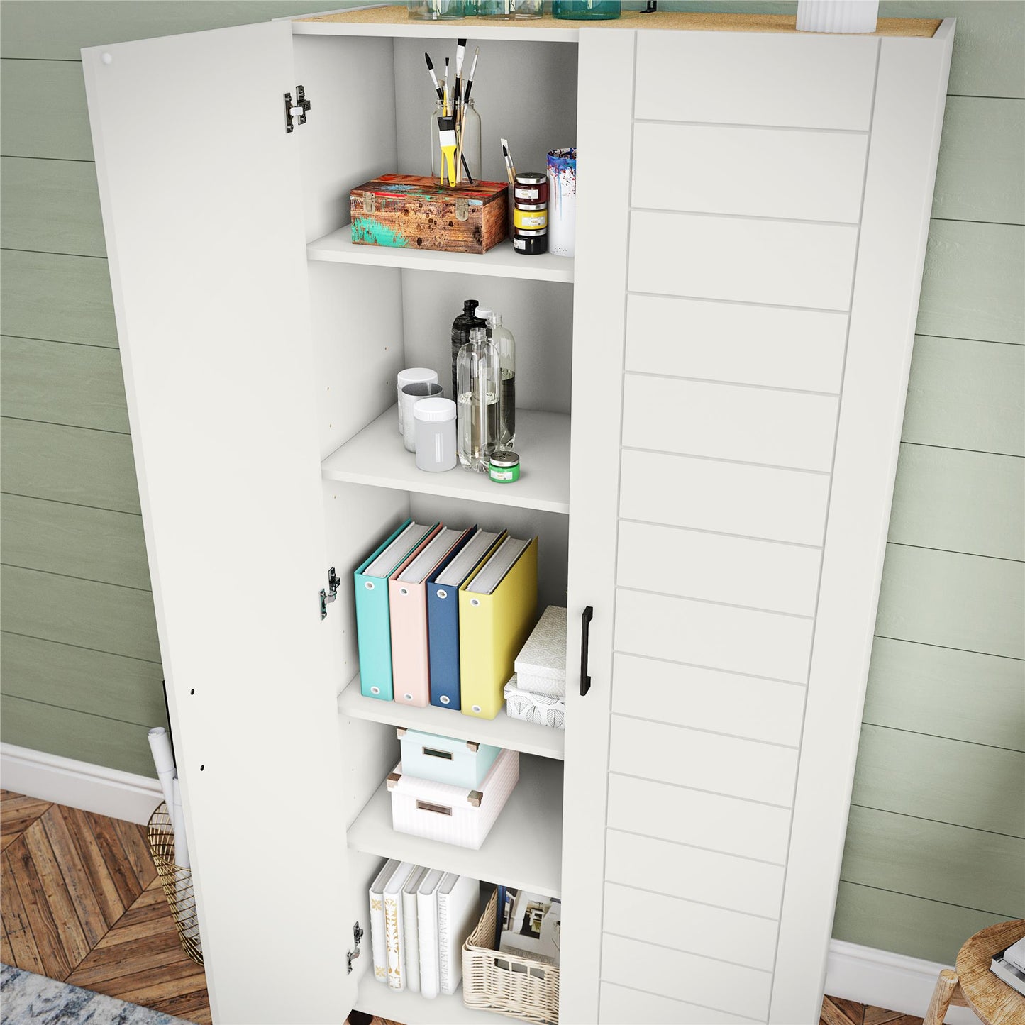Loxley 36 In Wide 2 Door Shiplap Cabinet - White