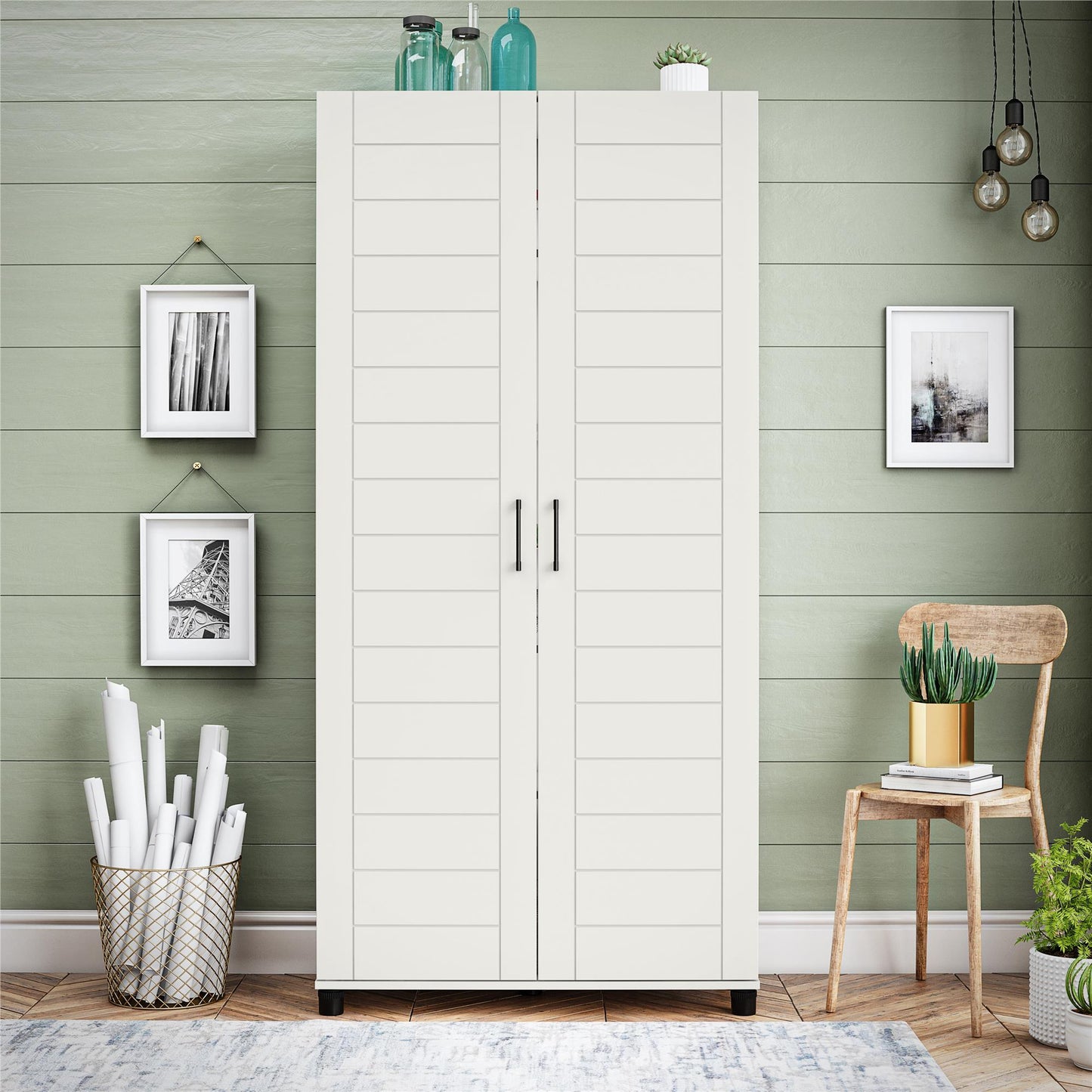 Loxley 36 In Wide 2 Door Shiplap Cabinet - White