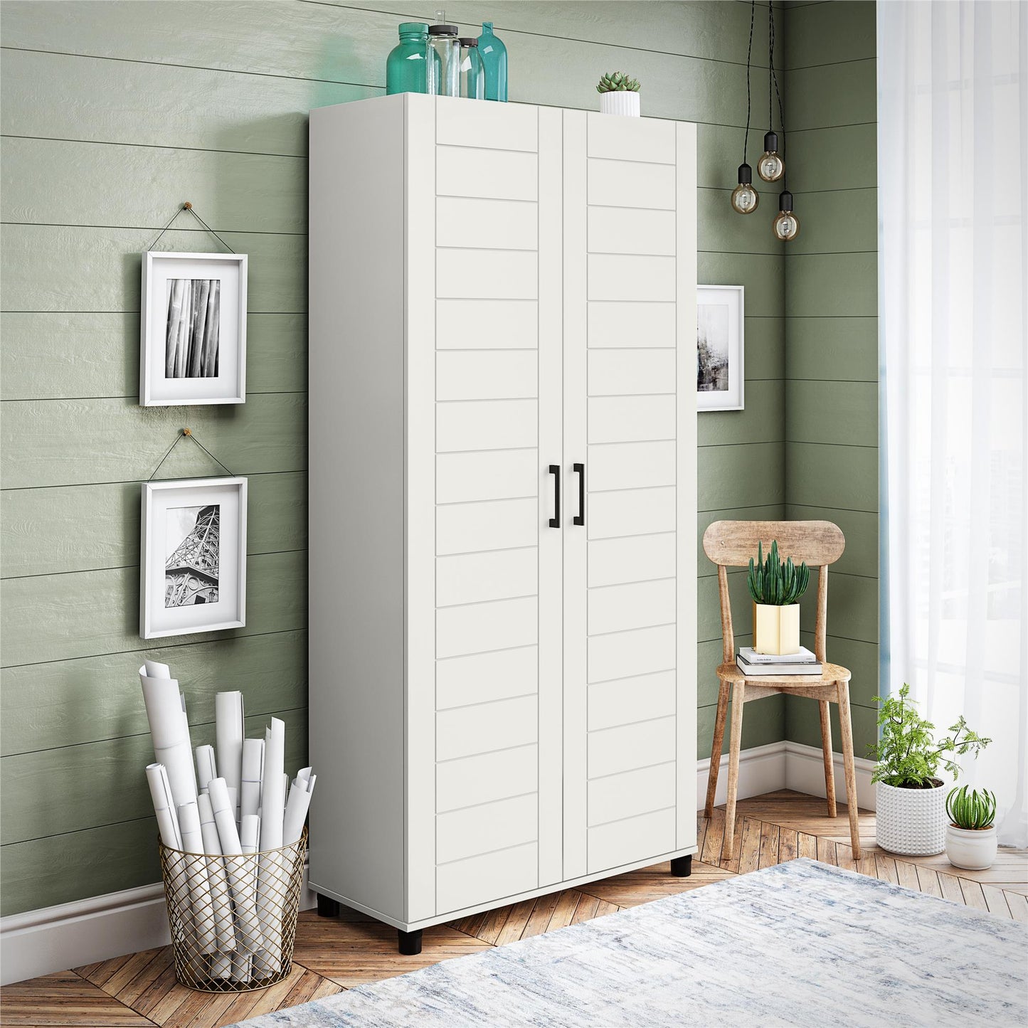 Loxley 36 In Wide 2 Door Shiplap Cabinet - White