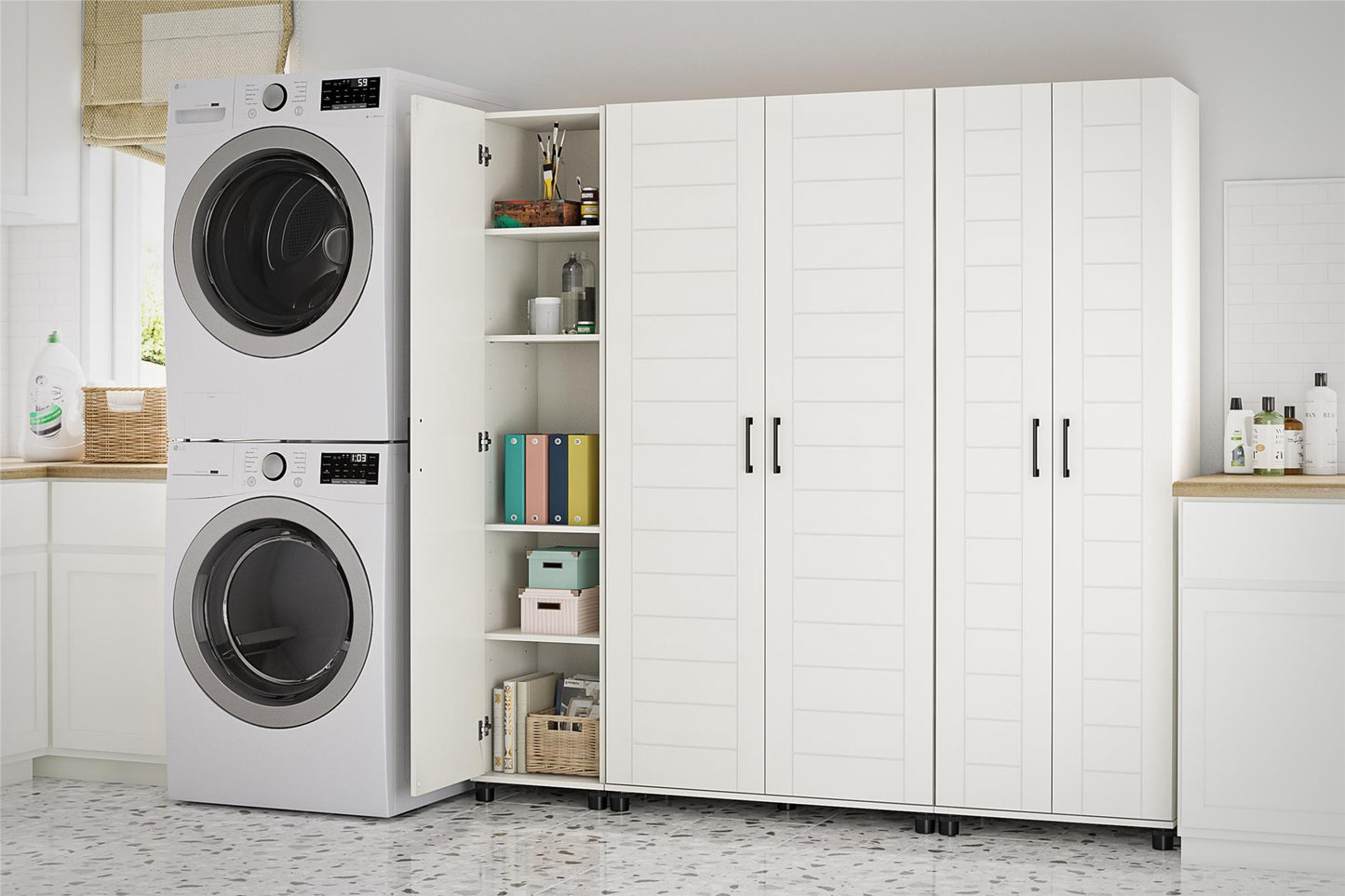 Loxley 36 In Wide 2 Door Shiplap Cabinet - White